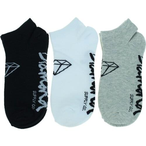 3 Pairs Free shipping cotton women casual new style Diamond pattern College Style men couple Funny Breathable Low boat socks