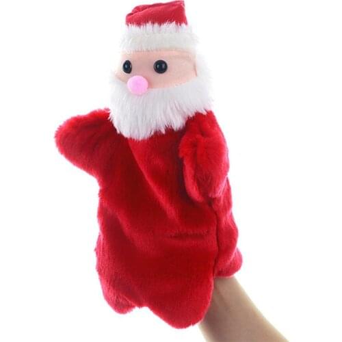30cm Mini Santa Claus Plush Cartoon Kids Toys Christmas Hand Puppet Doll Baby Plush Toys Funny Gift Kid Plush Hand Puppet Toys
