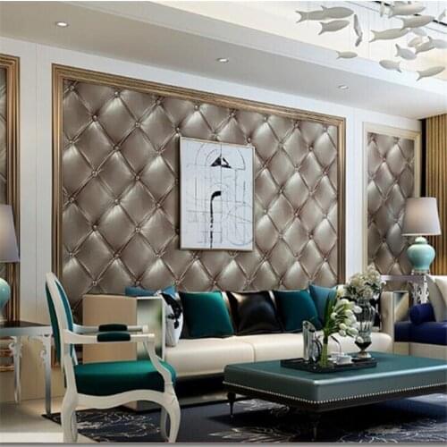 Beibehang Luxurious bedroom living room room imitation leather soft bag 3D wallpaper home decoration background wallpaper roll
