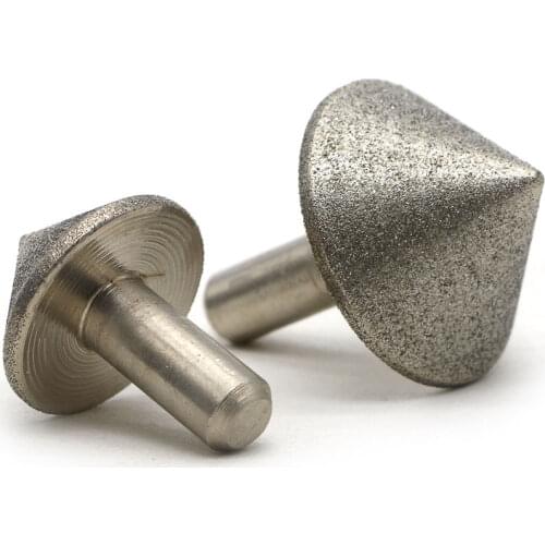 90 degree Diamond mounted point grinding head rought grit 60 for coarse grinding head 20~60mm shank diameter 6mm DT066