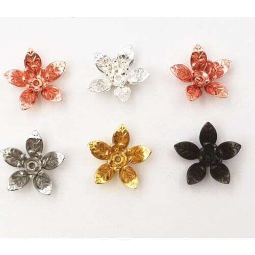 SIXTY TOWFISH 50 Pieces DIY Jewelry Accessories Gold Color Copper Filigree Flower Slice Charms Base Settings DIY Components