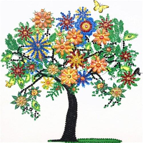 Special Shape Diamond Painting Phantom Flower Tree Combination Modern Pattern DIY 5D Part Drill Cross Stitch Kit Crystal Artwork