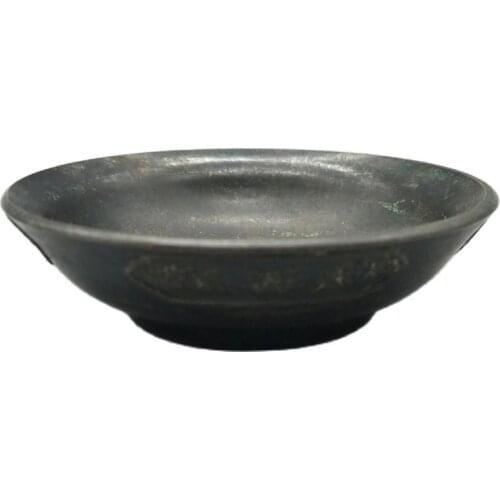 Antique pure copper rich and auspicious pen wash copper dish cup ashtray brass dish Feng Shui decoration