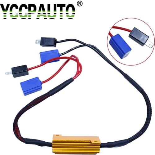 YCCPAUTO Car Load Resistor Cable H1 H3 H7 9006 9005 H11 Canceller LED Decoder Headlight Canbus Error Free Wiring Decoder 50W 2pc