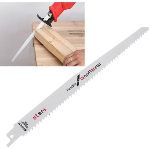 Bi-Metal/High Carbon Steel S1111DF 225mm 9" Reciprocating Saw Blade Effective For Cutting Wood Woodworking