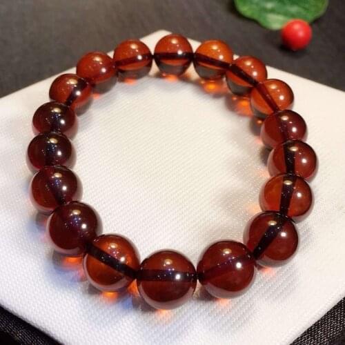 Top Natural Blood Red Amber Bracelet Jewelry For Women Man 10mm Round Beads Healing Luck Love Crystal Gift Stone Gemstone AAAAA