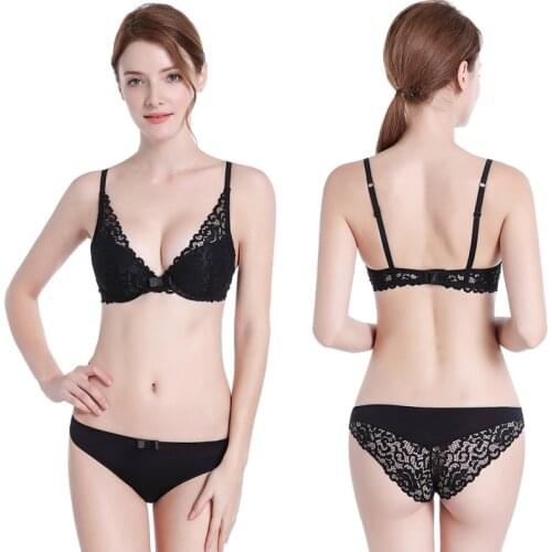 Fast Shipping Lace Sexy Bra set Push Up Underwire Lingerie Set For Women Adjusted-straps Floral Underwear Set Bralette
