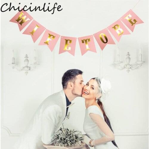 Chicinlife 1Set Wife To Be Banner Engagement Party Bride Bunting Garland Decor Wedding Bridal Shower Bachelorette Party Supplies