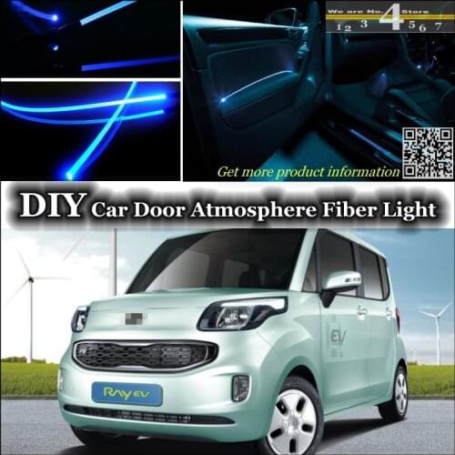For KIA Ray interior Ambient Light Tuning Atmosphere Fiber Optic Band Lights Inside Door Panel illumination Not EL lightRefit