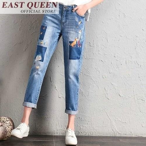 Japanese style Mom jeans embroidered denim pants trousers boyfriend jeans for women ladies jeans female 2018 new cc0011