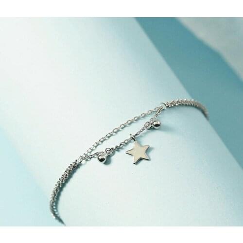 KOFSAC Sweet Star Beads Bracelet Girl 925 Sterling Silver Jewelry Fashion Exquisite Bracelet Women Sandy Beach Party Accessories