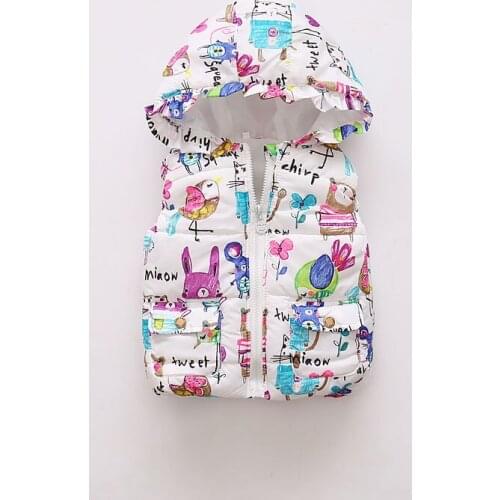 Korean Baby Winter Vest Zipper Hooded Toddler Girl Winter Clothes Baby Clothes