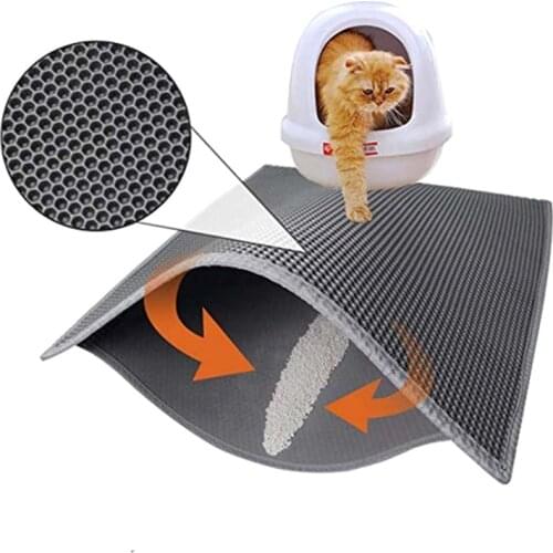 Pet Cat Litter Mat Kitten Cat Bed House Mesh Mat Double-layer Waterproof and Detachable Cat Litter Pad Splashproof Easy Cleaning