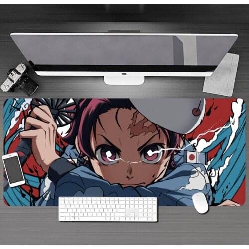 XL Anime Demon Slayer Mousepad HD Printing Computer Gamers Locking Lock Edge Mouse Pad XXL90x40cm Keyboard PC Desk Pad Csgo Pad