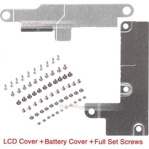 10set/lot LCD Display Metal Bracket Cover +Battery Spacer Metal Plate Holder With All Set Screws For iPhone 5 5S 6 6S 7 8 Plus