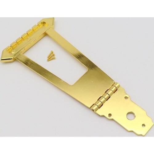 1 pcs Jazz Electric Guitar Bridge Pull String Board String Bridge for Half Hollow/Hollow Jazz Guitar Gold
