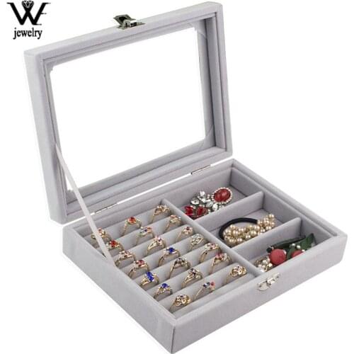 WE Dustproof Flannel Jewelry Box Storage Ring Display Case Lady Jewelry Organizer for Earrings Joyeros Organizador De Joyas