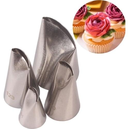 Stainless Steel Rose Petal Cream Icing Piping Nozzles Rose Flowers Nozzle Cake Baking Tools Pastry Tips Cake Decorating Tools