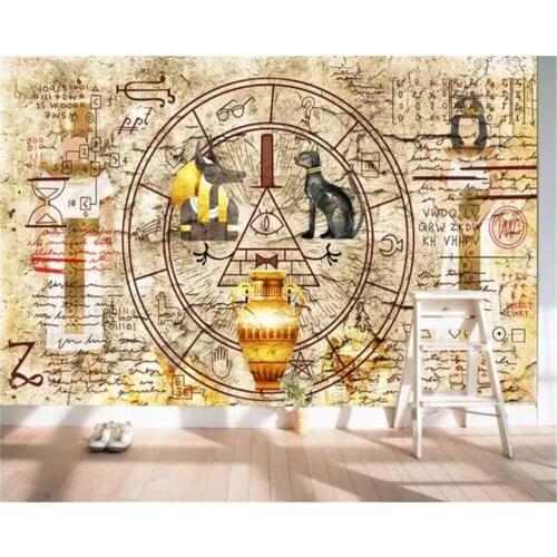 Beibehang wall papers home decor 3d wallpaper Custom wallpaper bedroom retro wall egyptian decorative mural kids room wallpaper