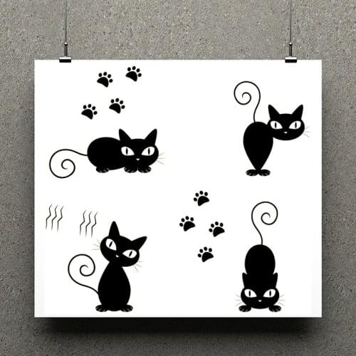 AZSG Funny Black Cat Clear Stamps For Scrapbooking DIY Clip Art /Card Making Decoration Silicone Stamps Crafts