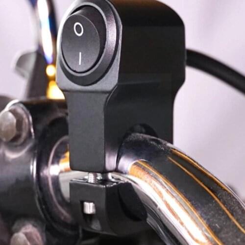 12-60V 10A Black Motorcycle Aluminum Alloy Handlebar Without ON/OFF Light Motor Pilot Accessory Lamp Button Headlight Switc Y7W0
