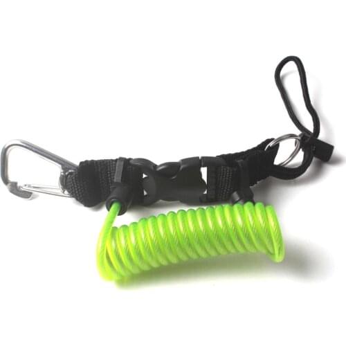 DIVING Scuba Diving Anti-lost Spiral Spring Coil Lanyard Safety Emergency Tool with One Quick-release Buckle