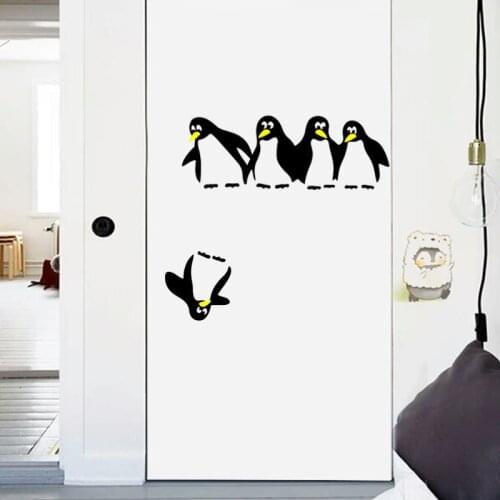 Window Decoration 3D Home Decor Wall Poster Wall Stickers Fridge Sticker Penguin Door Sticker Animals Mural Art Cartoon Wall