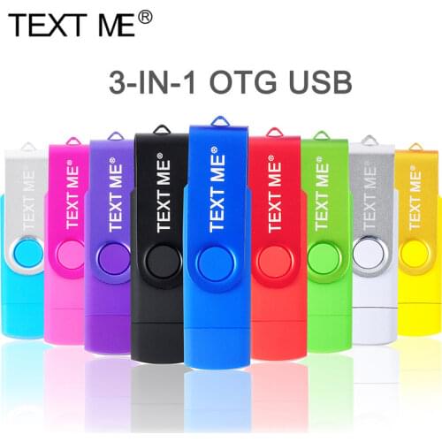 TEXT ME Usb flash drives OTG pen drive 3 IN 1 Type C pendrive usb stick 4gb 8gb 16gb 32gb 64gb usb2.0 OTG usb