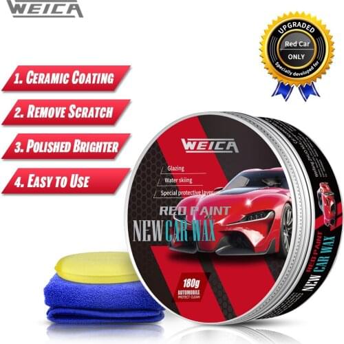Red Car Special Wax Glazing Protective Wax Car Wax Maintenance Anti-Oxidation Paint Surface Scratch Repair 180g Free Shipping