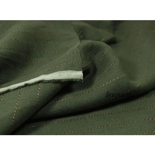 High-end yarn-dyed plain linen striped dress fabric