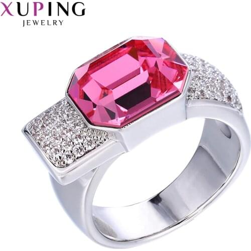 Xuping Jewelry Fashion Rose Color Crystals Ring of Wild Style Gifts for Women 14992
