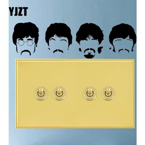 YJZT Four Messy-haired Men Accessories Wall Decal Vinyl Switch Sticker 8SS-2652