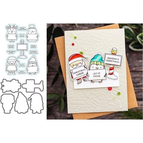 Winter Penguin Snowman Metal Cutting Dies and Stamps Scrapbooking Handmade Mold Cut Stencil New DIY Card Make Mould Model Craft