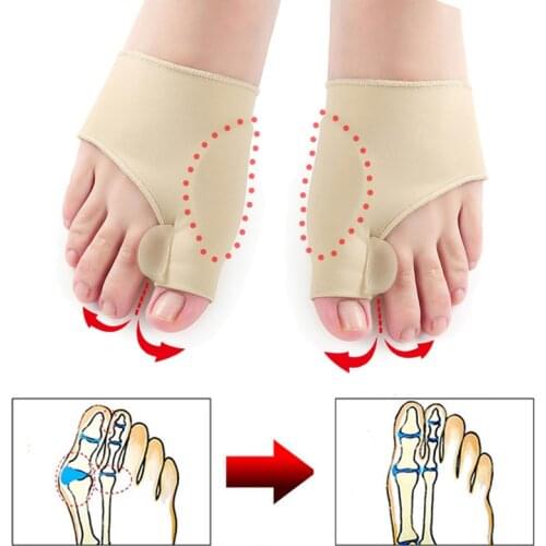 1pair Hallux Valgus Bunion Corrector Pedicure Socks Bone Thumb Toe Separator Correction Splint Straightener Foot Care Tools