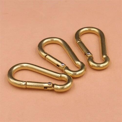 1pcs Solid Brass Snap Hook High Quality Trigger Lobster push gate Hook Clasp Clip for Leather Craft Bag Strap Belt Webbing