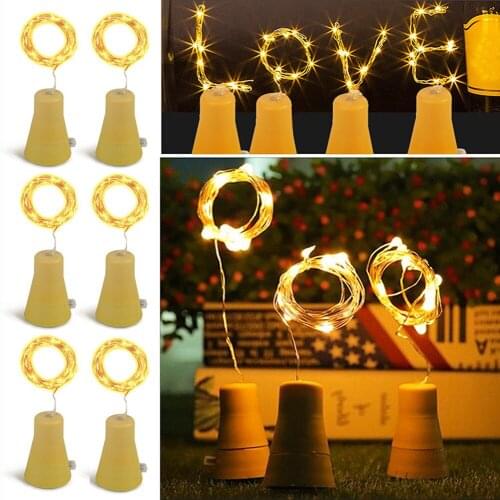 10/5/2pcs Solar Copper Wire String Light 2m 20led Copper Wire Fairy Garland Lamp for Wedding Christmas New Year Party Decoration