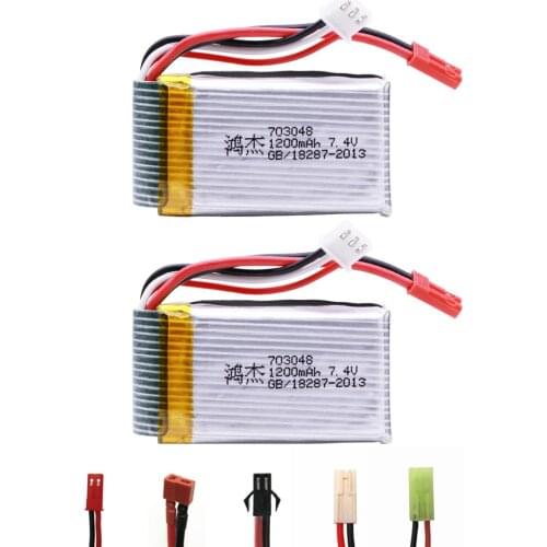 2PCS/lot 7.4V 1200mah 703048 Lipo Battery For MJXRC X600 7.4V 1000mah 25c 2s 703048 Lipo Battery for Remote Control toys battery