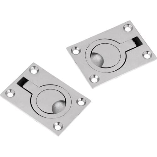 2 Pieces Strong Durable 62 x 43mm 316 Stainless Steel Marine Boat Cabin Deck Hatch Locker Pull Ring Lift Handle