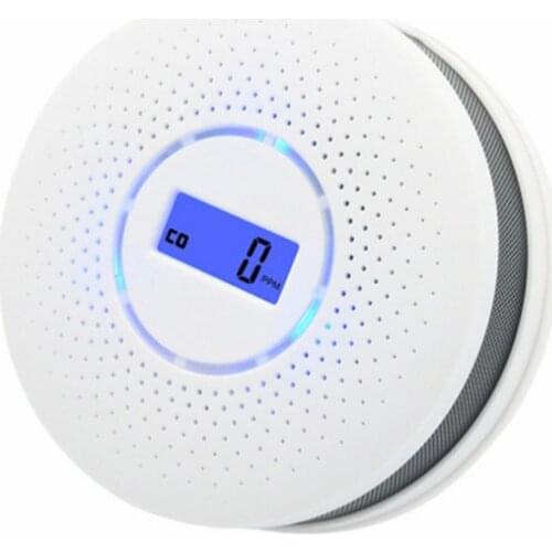 2-in-1 LED Digital Gas Smoke Alarm Co Carbon Monoxide Detector Voice Warning Sensor Home Security Protection