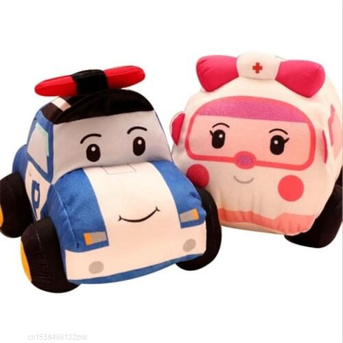 30cm Robocar Cartoon Poli Plush Dolls Car Toys Robot Poli Roy Haley Anime Pororo Figure Stuffed Toys For Kids Children Best Gift