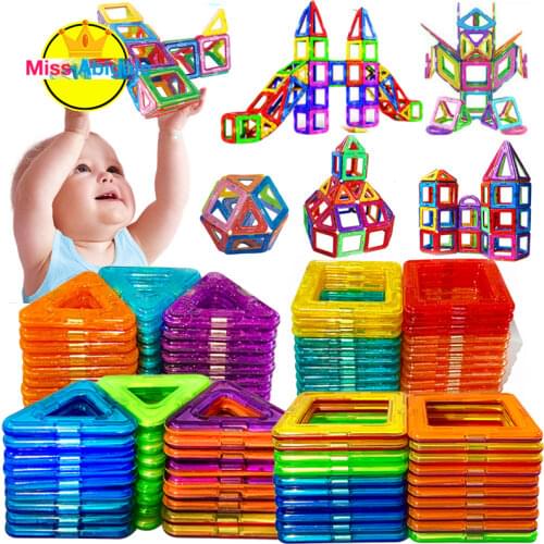 50-300Pcs Designer Magnetic Blocks Big Size DIY Magnet Toys Pulling Magnetic Building Blocks Assembled Toys for Children Gifts
