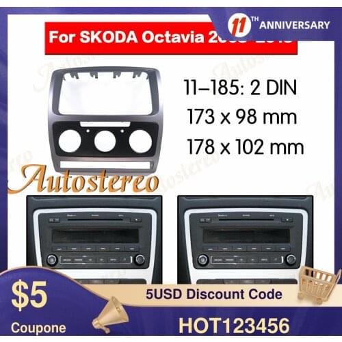 Car radio Frame Panel Auto Radio Stereo Fascia For Skoda Octavia 2008-2013 Dash Installation Kit Audio Player Surround Panel