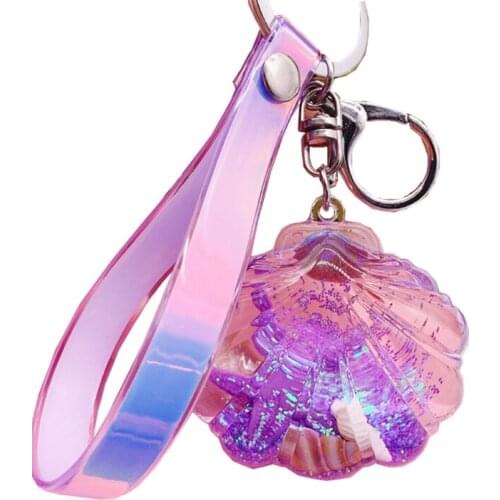 Keychain Fashion Stereo key Ring Creative Mobile Phone Bag Car Pendant Keychain Transparent Cute Scallops Star Shaped Gifts T3ED