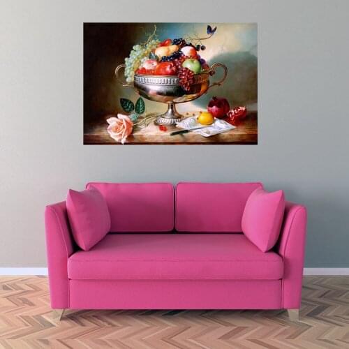 Flowers Still Life Wall Art Canvas Painting Print Fruit & Flower Colorful Artwork for Living Room Office Home Decor Dropshipping