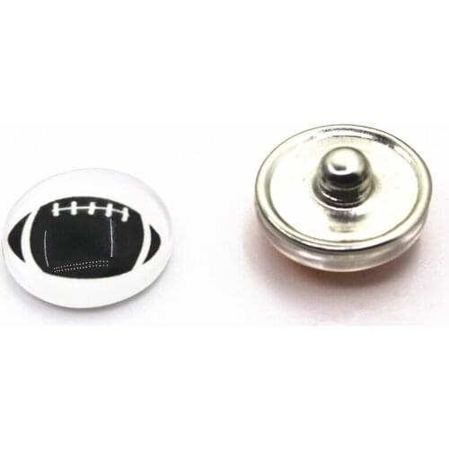 Hot Selling 20pcs/lot Rugby Sports Events Snap Buttons For 18mm Snap Bracelet&Bangles DIY Snap Jewelry Charms