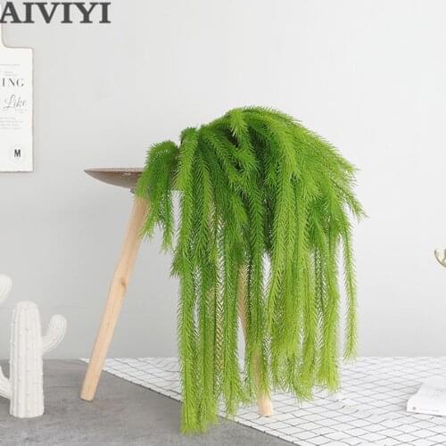 Artificial plant cedar grass vine wall hanging rattan for home garden wedding decoration green fake flower artificial plant
