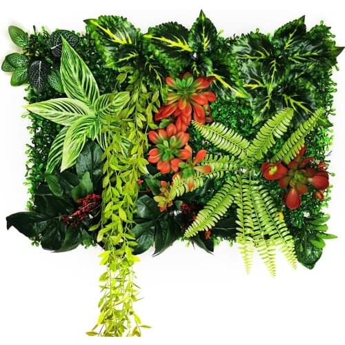 Artificial Plant Rattan Fake Panel Lawn Simulation Turf Green Leaf Grass Subtropical Mesh Grille Wall Decoration