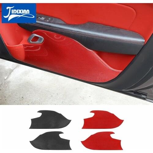 MOPAI Carbon Fiber Car Door Anti-kick Anti-dirty Decoration Protective Panel Stickers for Dodge Challenger 2015+ Accessories