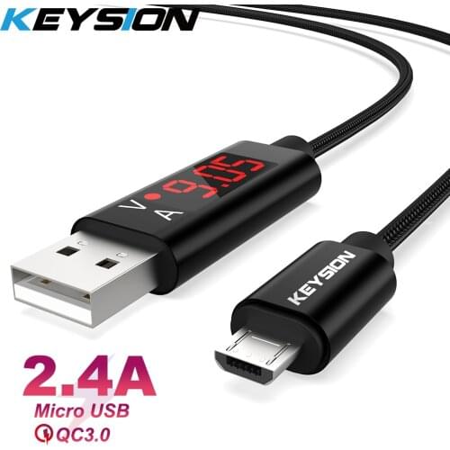 KEYSION Micro USB Cable Digital Display Fast Charge USB Data Cable for Samsung Xiaomi Tablet Android Phone USB Charging Cord