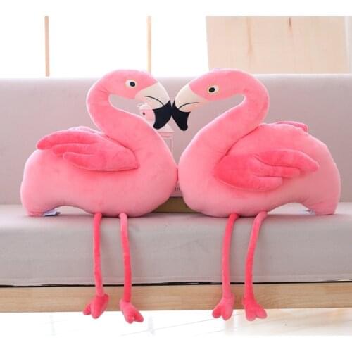 Quality flamingos plush toys doll birds lovely animal stuffed soft plush pillow for children girls birthday Valentines Day gift
